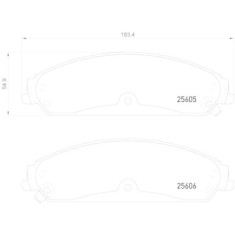 Placute frana Chrysler 200 Cabriolet 01.10-, 200 Sedan 01.10-, 200 Sedan 06.14-, 300c (Lx Le) 09.04-, 300c Touring (Lx Le) 09.04-12.10, C5 X (Nd Nc)