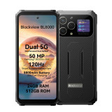 Telefon mobil Blackview BL8000 Black, 5G, Dual Display, 6.78 2.4K FHD+ 120Hz, 24GB RAM(12GB+12GB), 512GB ROM, Android 13, 50MP, NFC, 8800mAh, 33W, WiF