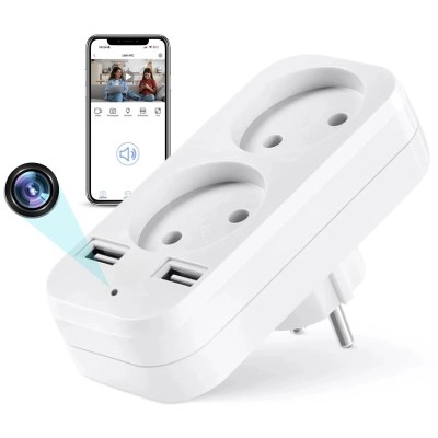 Camera Spion in Adaptor dublu iUni AD2, Wi-Fi, Full HD, Vizualizare in timp real foto