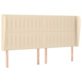 Cumpara ieftin Tablie de pat cu aripioare, crem, 203x23x118/128 cm, textil