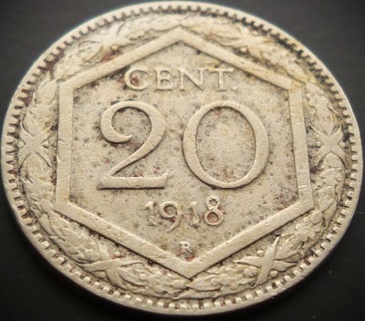 Moneda istorica 20 CENT / CENTI - ITALIA, anul 1918 * cod 4340 foto