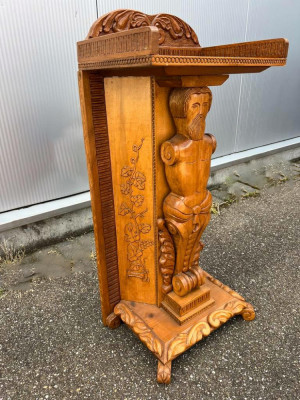 Mobilier biserica / stand de hol lemn masiv sculptat - piesa unicat foto