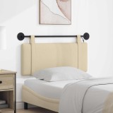vidaXL Tăblie de pat suspendată Cu lumină LED Crem Țesătură 3423884