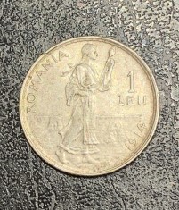 Moneda 1 leu 1914 argint