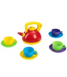 Set de Ceai pentru Copii cu Ibric, 4 Cesti si 4 Farfurii, Plastic Non-Toxic, Varsta 3+ Ani, Produs in Ucraina