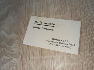 MARIA IONESCU, MOASA COMUNALA *** CARTE DE VIZITA, CCA 1930 foto