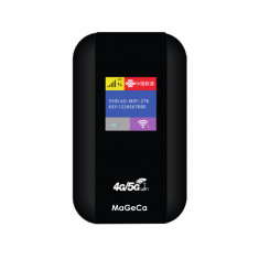Router wireless MaGeCa® MF880S, 4G LTE, 150 Mbps, Ecran color, Baterie 2100 mAh, Portabil, Negru