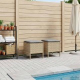 vidaXL Taburet pentru grădină 2 Bucată Beige și gri deschis Ratan PE 42025386