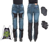 Pantaloni Moto Femei Jeans W-TEC Bolftyna FitLine Training