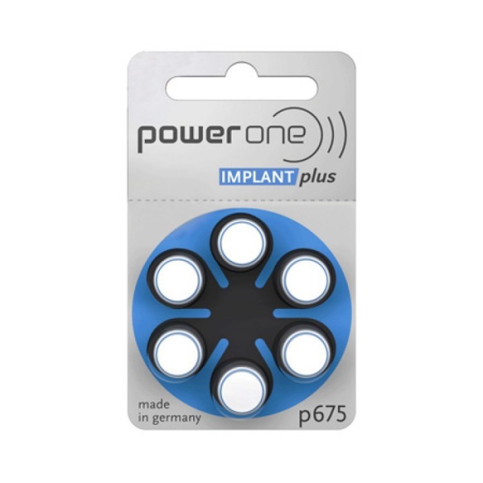 Set baterii auditive Power One Implant VARTA, 6 bucati, P675 Set baterii auditive Power One Implant VARTA, 6 bucati, P675