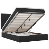Cumpara ieftin Cadru de pat otoman cu saltele, catifea neagra 140x190cm