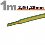 Tub termocontractibilGalben-verde &bull; 2,5 / 1,25 mm - pachetul contine 20 m