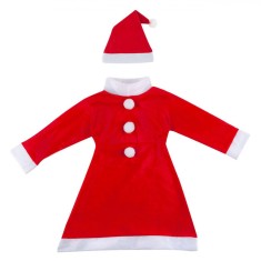 Costum Deghizare Copii, Model Mos Craciun, Rosu, Marimea 4-6 Ani, Poliester