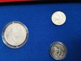 CASETA BNR cu 3 monede argint , 1995