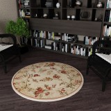 Covor Rotund Model Lotos 551-100, Marime 100 x 100 cm, Bej, Crem, Inaltime Fir 8 mm, Antialergic, Polipropilena, Living, Dormitor, Sufragerie, Birou