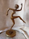 Dansatoarea nud, art deco, statuie bronz h 25 cm