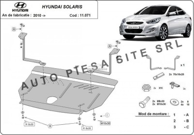 Scut metalic motor Hyundai Solaris fabricat incepand cu 2010 APS-11,071 foto