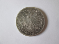 Rara! Austro-Ungaria 1 Florin 1866 A argint in stare foarte buna foto