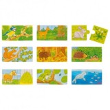 Set de 9 puzzleuri cu ce se hranesc animalele?, Goki