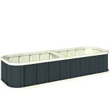 Outsunny Jardinieră ridicată din oțel galvanizat, pat de grădină cu mănuși și margini pliate, 165 x 52 x 31 cm, gri &icirc;nchis | Aosom Romania