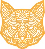 Cumpara ieftin Sticker decorativ, Mandala, Pisica, Portocaliu, 64 cm, 7423ST-1, Oem