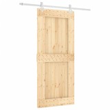 Cumpara ieftin Usa glisanta cu set feronerie, 90x210 cm, lemn masiv de pin