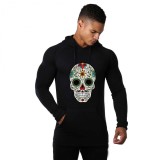 Cumpara ieftin Hanorac Barbati Negru - Sugar Skull Colorful - S, THEICONIC