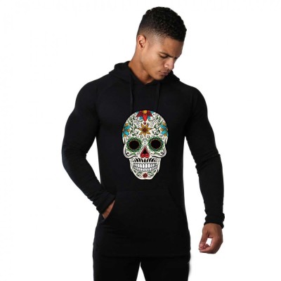 Hanorac Barbati Negru - Sugar Skull Colorful - L foto