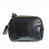 Geanta neagra crossbody din piele ecologica