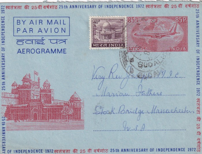 FILATELIE TEMATICA - PLIC INDIA TEMATICA AVION AVIOANE AVIATIE AIRMAIL AEROGRAM
