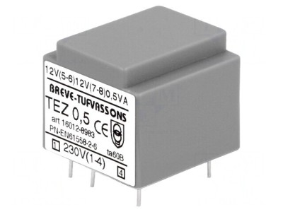 Transformator &amp;icirc;ncapsulat 0,5VA 230V AC la 12V 20,8mA foto