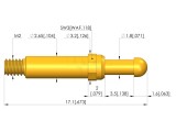 Ac de testare 8A, aurit, v&acirc;rf 2,3 mm, -40...80&deg;C