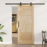 Ușă Glisantă cu Set de Accesorii 83x202 cm Lemn Masiv de Pin