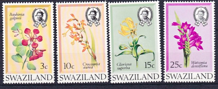 DB1 Colonii Swaziland 1971 Flora Flori Native 4 v. MNH