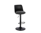 Set 2 scaune bar negre Lowell 41x48.5x87/108h