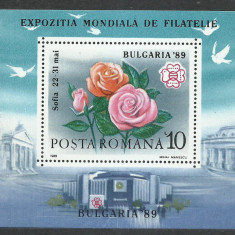 TSV$ - 1989 LP 1220 EXPO MOND. FILATELIE BULGARIA `89, COLITA DANTELATA MNH/**