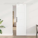 Ușa Glisantă cu Set de Hardware Alb 61x198.5 cm Lemn Masiv de Pin