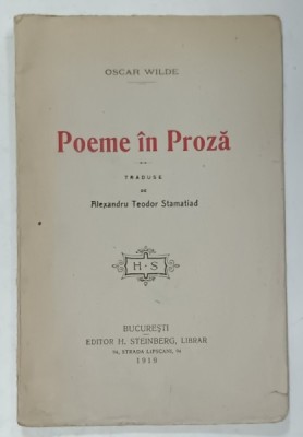 POEME IN PROZA de OSCAR WILDE , 1919 foto
