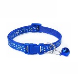 Zgarda ajustabila cu clopotel pentru caini si pisici, 18-32cm/1cm, Imprimeu Os, Albastru, Ropet