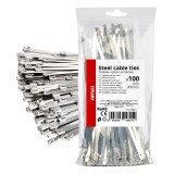 Coliere metalice de strangere din otel inoxidabil 4.6x200 mm, set 100 buc, pentru uz industrial, auto si constructii, AMiO