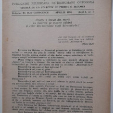 1990, CREDINTA NOASTRA, Anul I, Nr. 1, indrumare ortodoxa Popescu, Crainic, Dorz