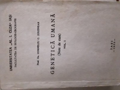 Genetica umana vol.1 Corneliu C. Zolyneak 1973 foto