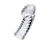 Manșon pentru deget A-TOYS Dale, texturat, cu striații, pentru stimularea punctului G, din TPE, transparent, 8.5 cm