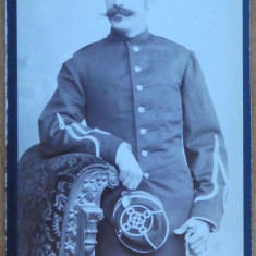 Foto pe carton , Franz Mandy ; Ofiter roman in tinuta de gala , sf. de sec. 19