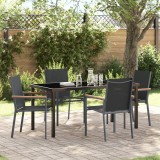 vidaXL Set de 3 Negru Textilenă și oțel vopsit electrostatic Standard