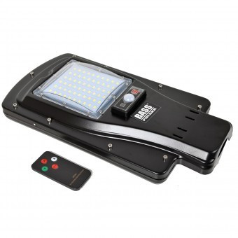 Lampa solara stradala Bass BS-5916, putere 50W, 60 x Led, senzor miscare, IP65, Telecomanda foto