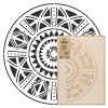Șablon din plastic reutilizabil // MANDALA AFRICANĂ - MEDIU (diametru 59cm)