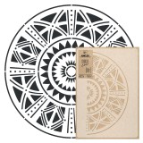 Șablon din plastic reutilizabil // MANDALA AFRICANĂ - MIC (diametru 39cm)