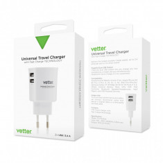 Accesorii auto si calatorie Vetter Universal Travel Charger, 2 x USB, 3.4A, White