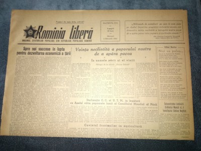ZIARUL ROMANIA LIBERA 2 FEBRUARIE 1955 foto